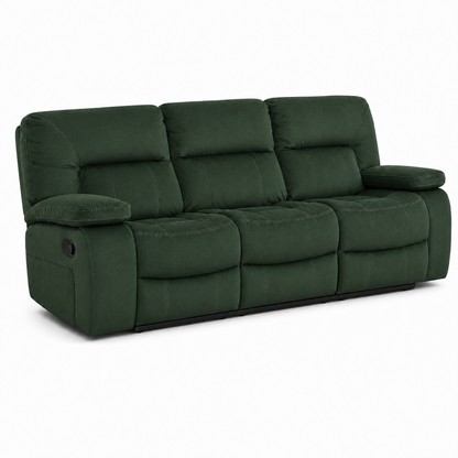 Gambit Recliner 3 seater green 02 white