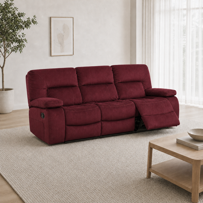 Gambit Recliner 3 seater red 01 main