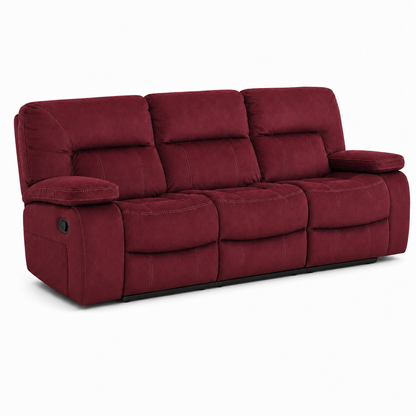 Gambit Recliner 3 seater red 02 white