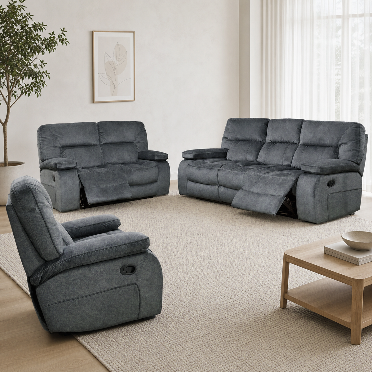 Gambit Recliner complete configuration in an editorial living room