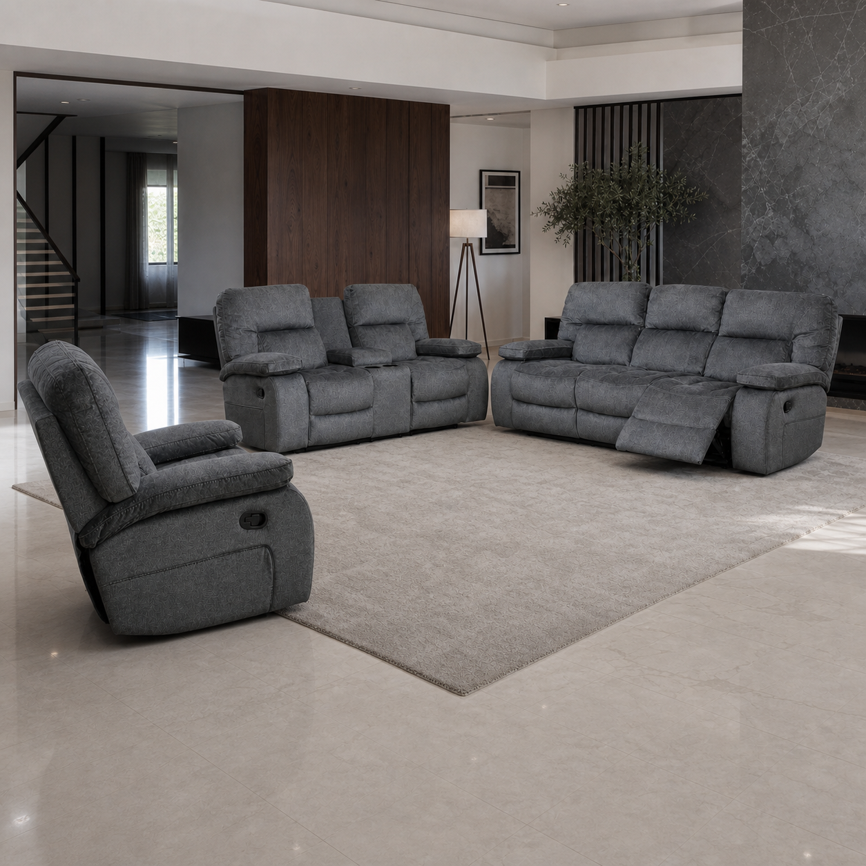 Gambit Recliner complete configuration from an alternate angle