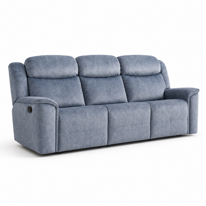 Garnet 3+2+1 Recliner Set 3 seater blue 02 white