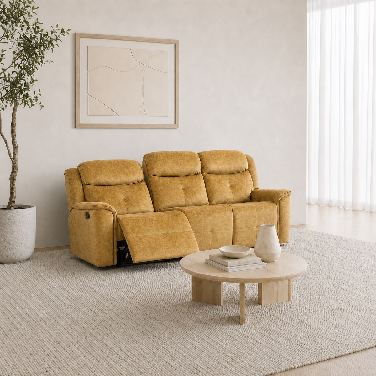 Garnet 3+2+1 Recliner Set 3 seater yellow 01 main