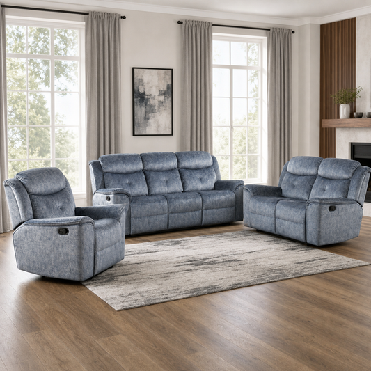 Garnet 3+2+1 Recliner Set upholstery and reclining detail