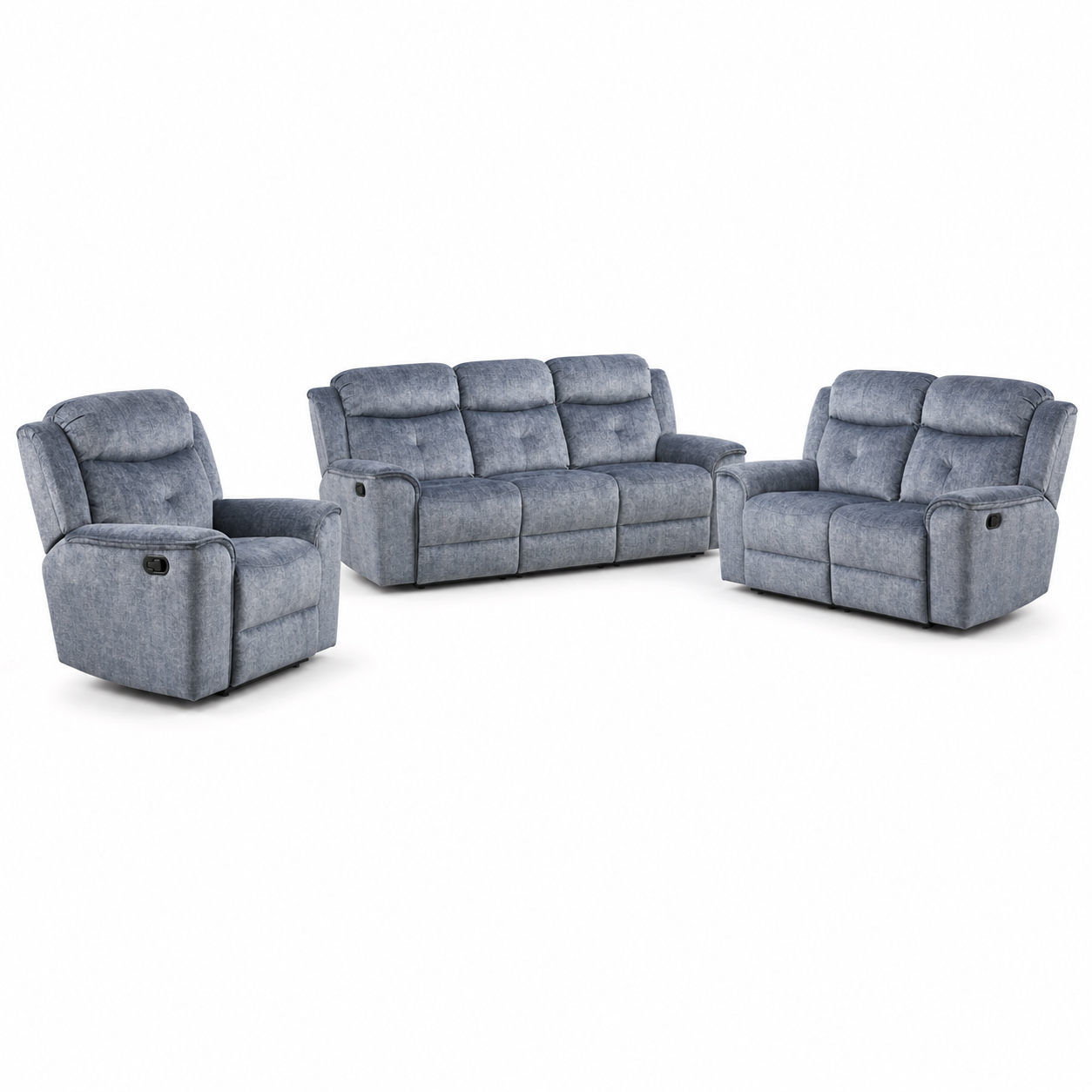Garnet 3+2+1 Recliner Set complete configuration on a white background