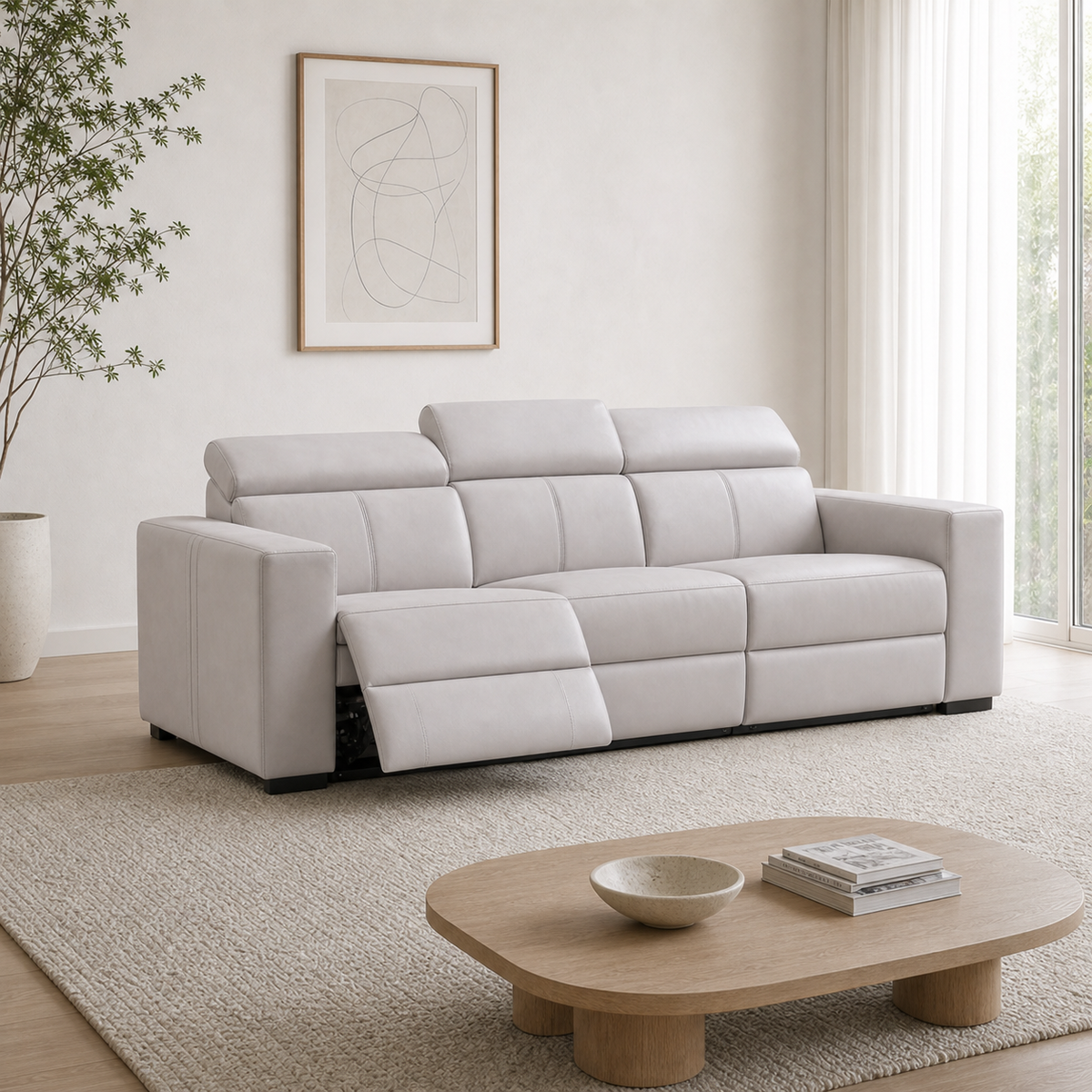 Garnet Recliner 3 seater beige 01 main