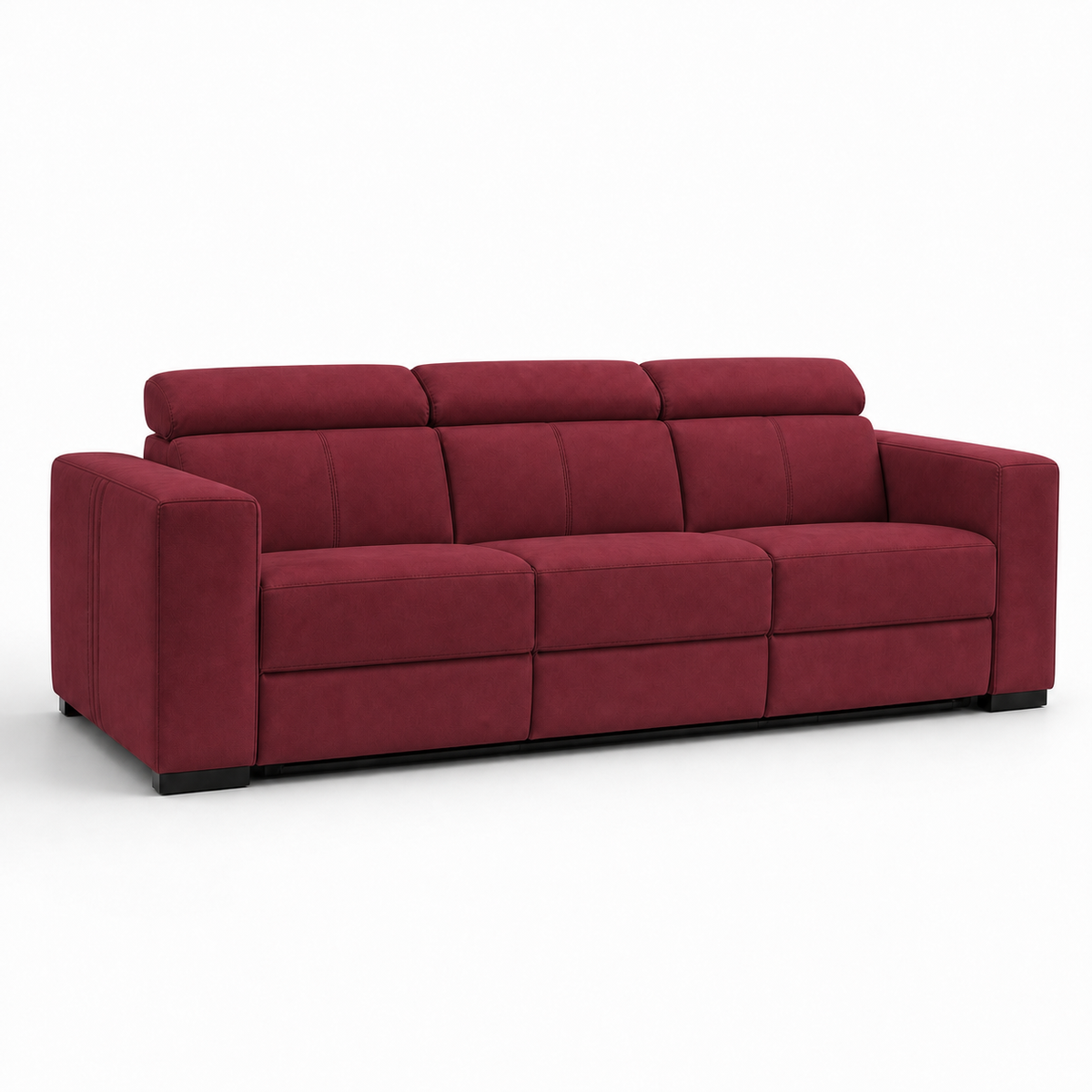Garnet Recliner 3 seater red 02 white