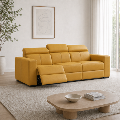 Garnet Recliner 3 seater yellow 01 main