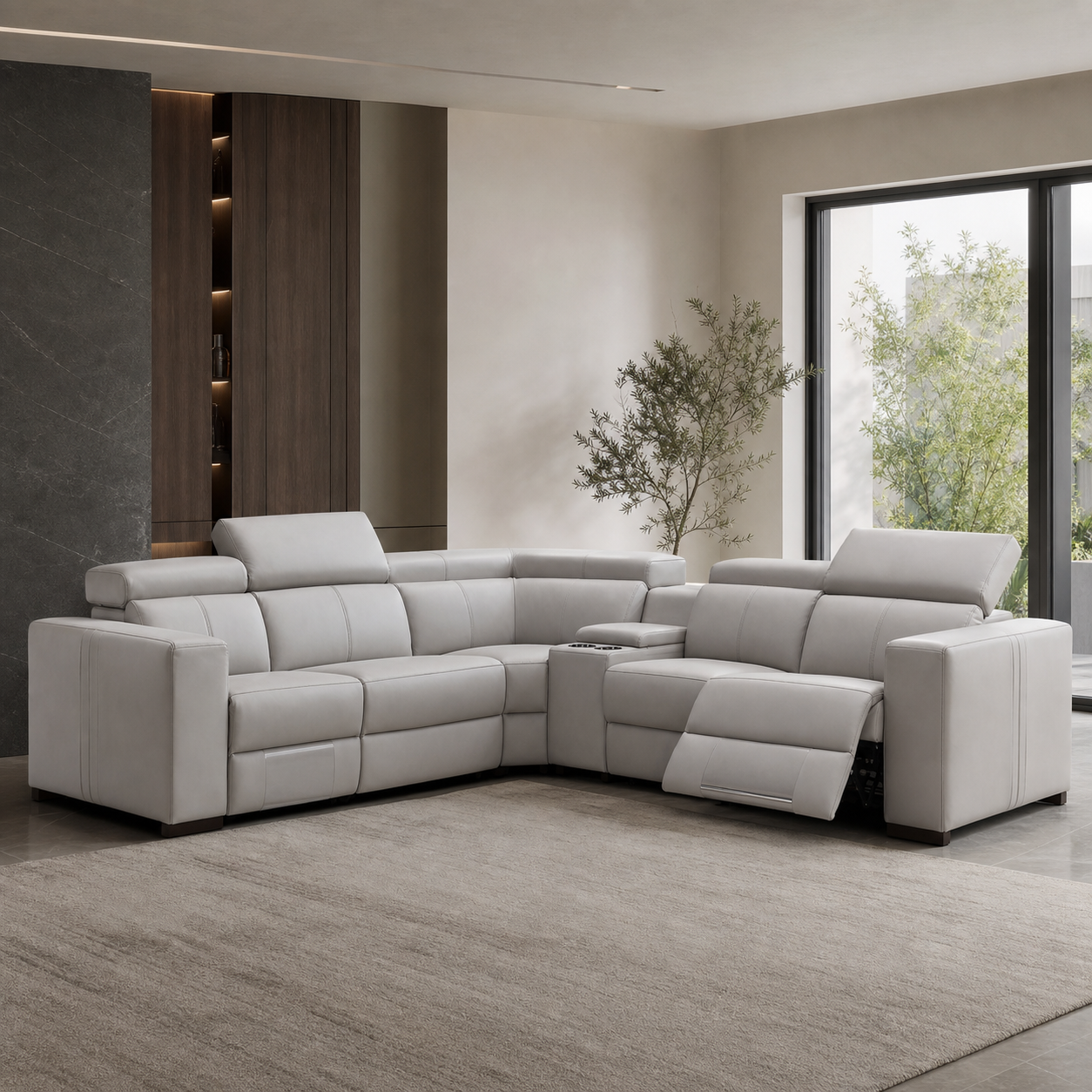 Garnet Recliner complete configuration in an editorial living room