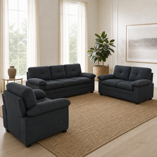 Glee - 3+2+1 Sofa Set, complete 3+2+1 sofa set in an editorial living room