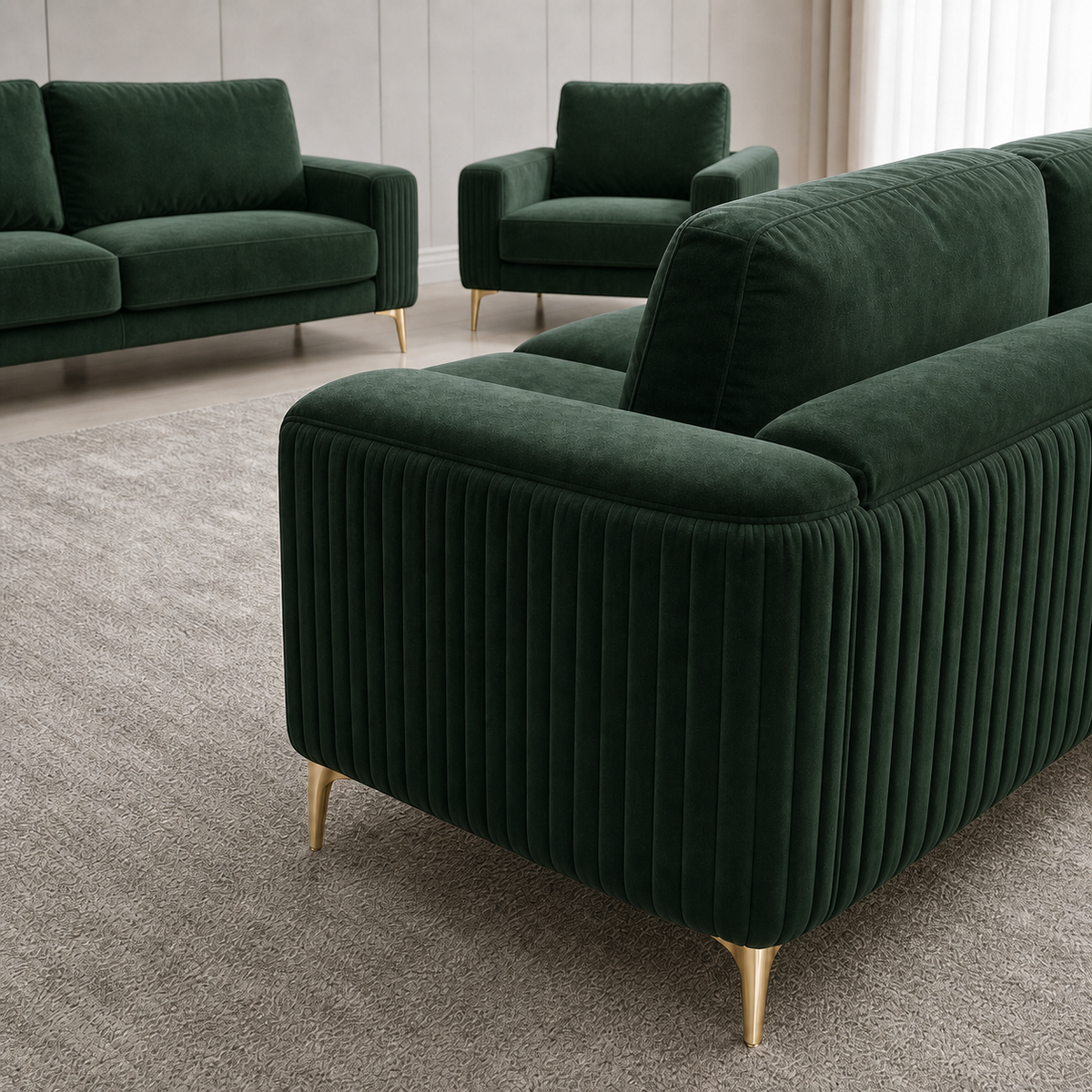 glint-3-2-1-sofa-set 3+2+1 full set green 02 detail