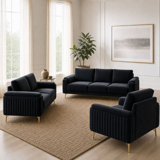 Glint - 3+2+1 Sofa Set, alternate room angle of the complete 3+2+1 sofa set