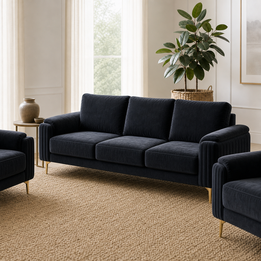 Close view of Glint - 3+2+1 Sofa Set upholstery and construction