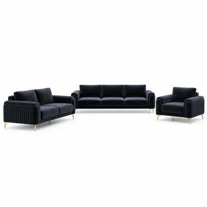 Glint - 3+2+1 Sofa Set, complete 3+2+1 sofa set front studio view