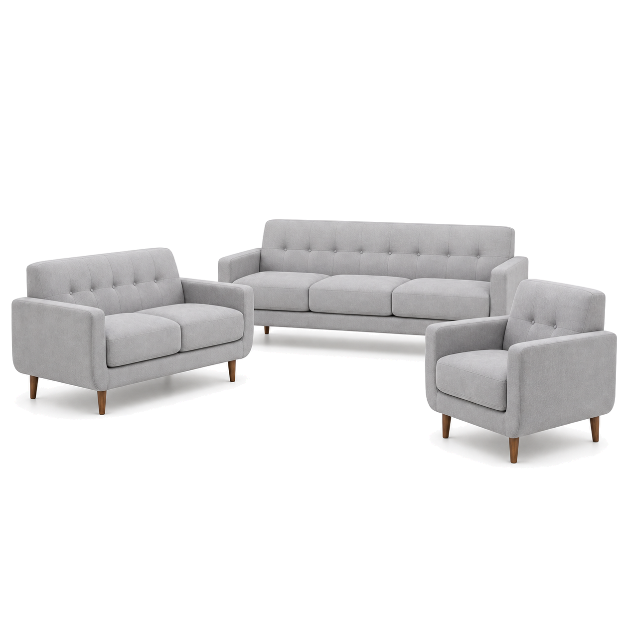 Harbor - 3+2+1 Sofa Set, complete 3+2+1 sofa set front studio view