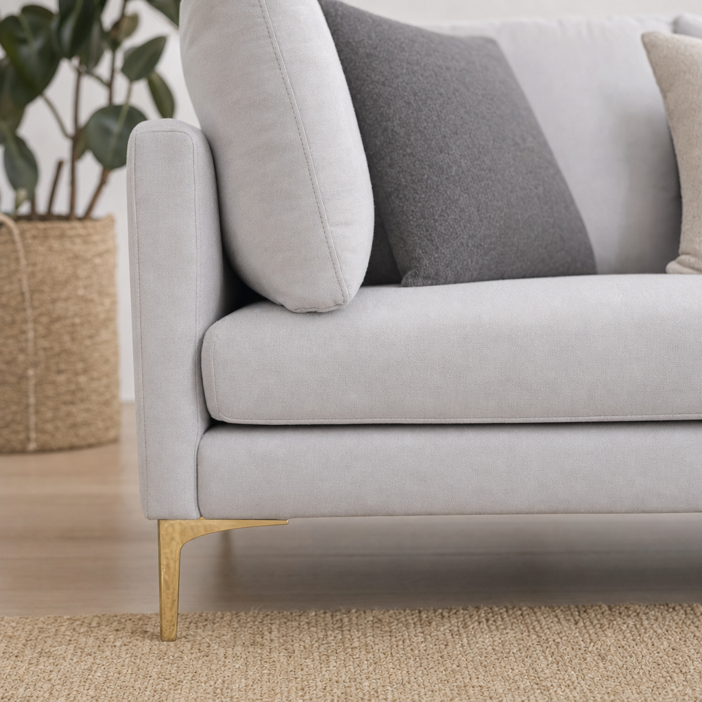 Close-up of the Glitz - L shape sectional sofa's upholstery and details