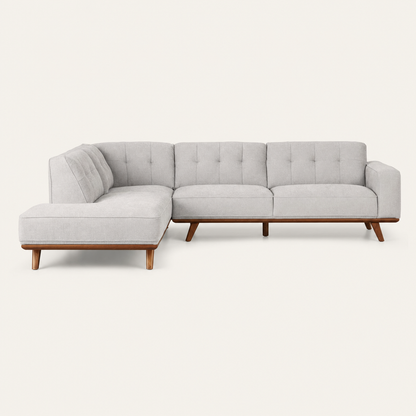 Halo - L shape sectional sofa, front studio view on neutral background