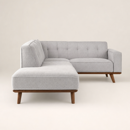 Halo - L shape sectional sofa, chaise-end profile studio view