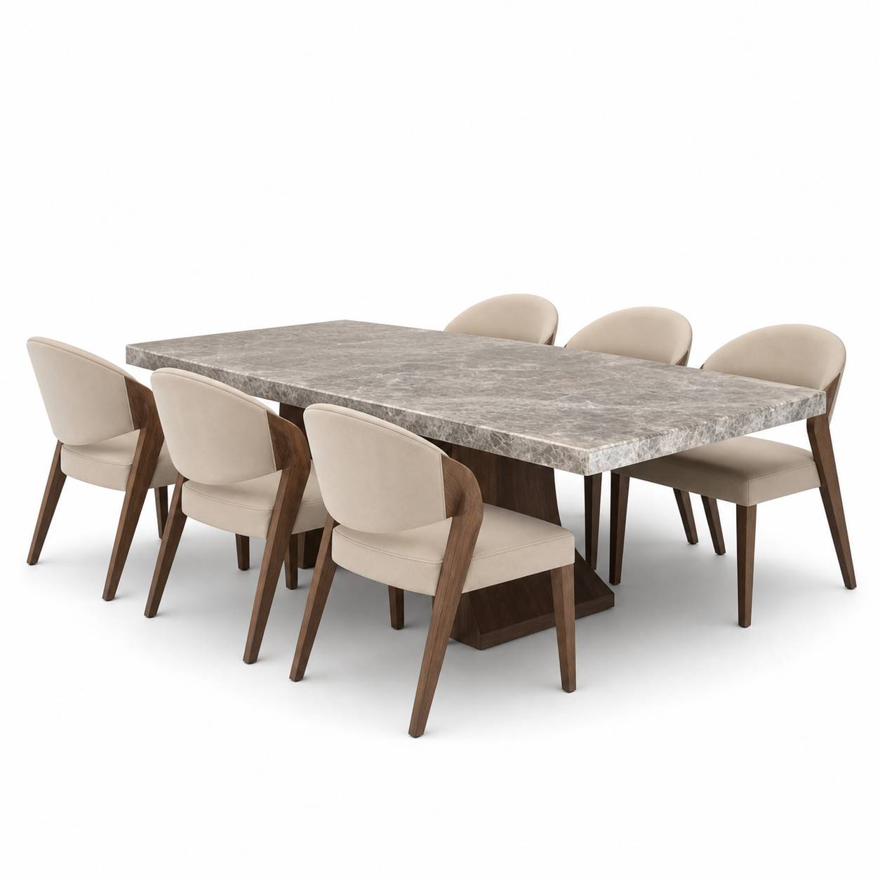 Gray - Wooden Top Dining Table, table-only or source-conservative construction studio view