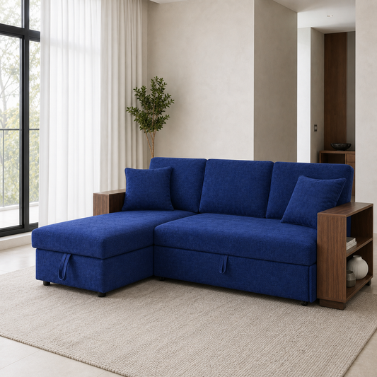 Greon - Sofa bed, fully closed sofa view in the identical living room