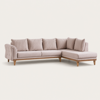 Haven - L shape sectional sofa, sectional sofa end-profile studio view