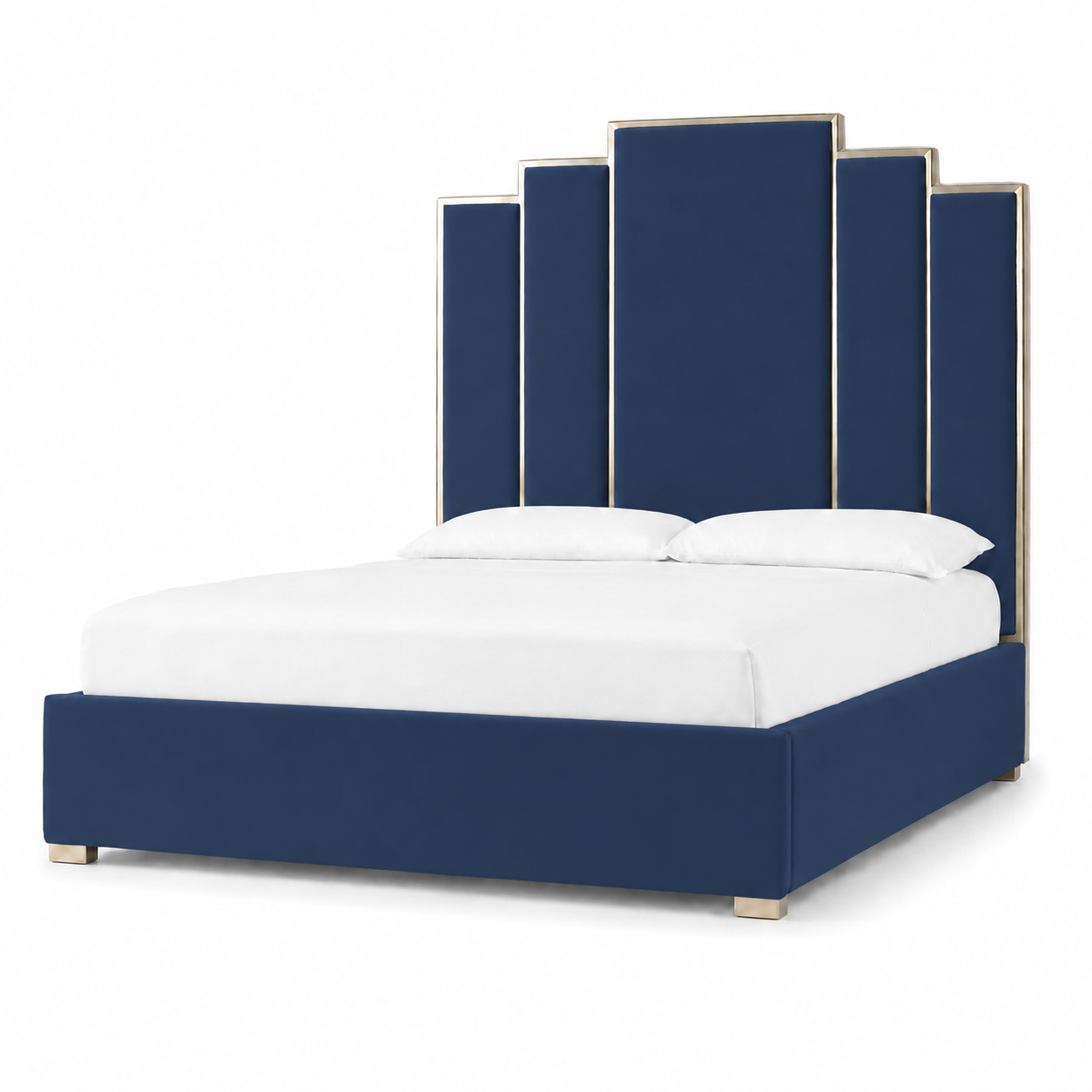 Hedy - Bed Blue plain white background view