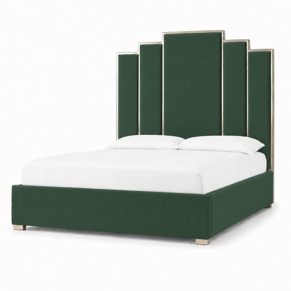 Hedy - Bed Green plain white background view