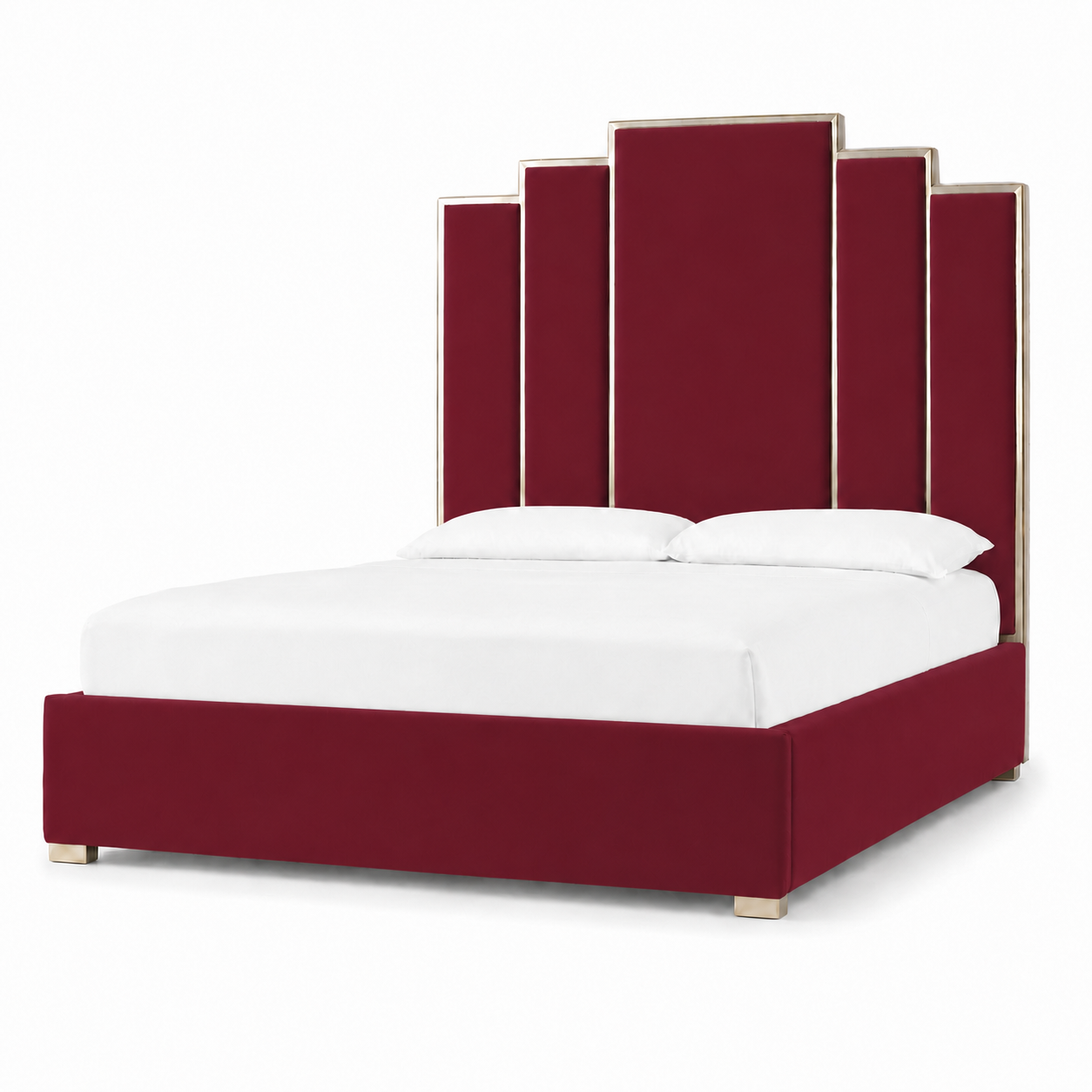 Hedy - Bed Red plain white background view