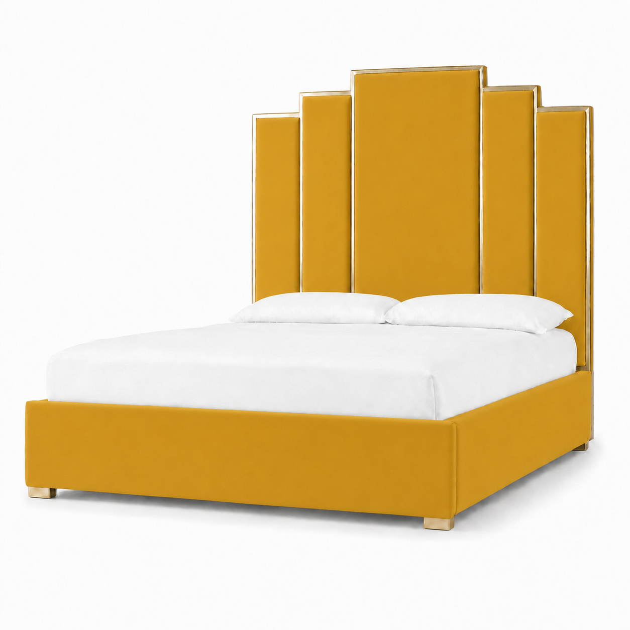 Hedy - Bed Yellow plain white background view