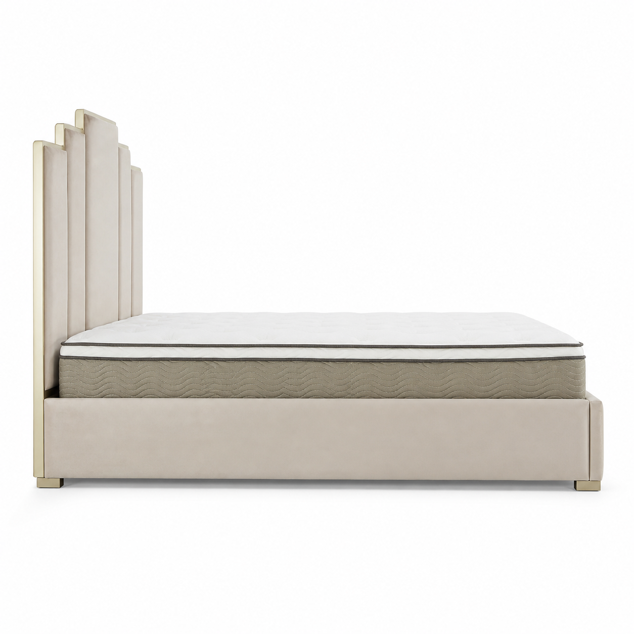 Hedy - Bed, complete long-side studio bed view