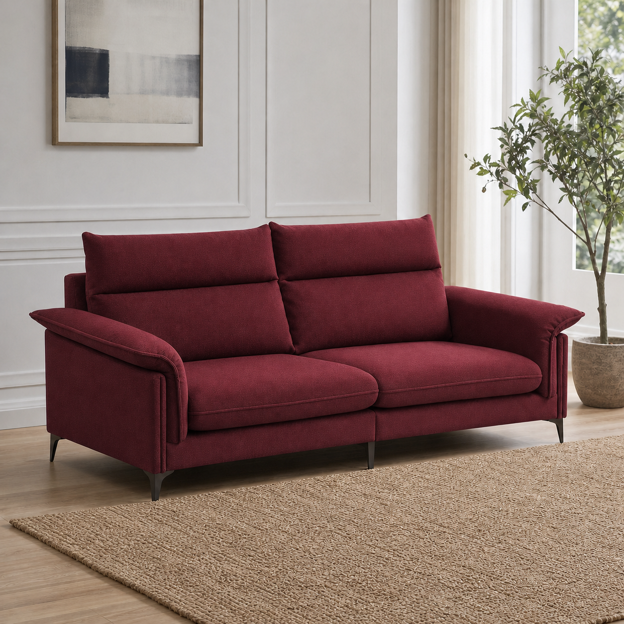 hush-3-2-1-sofa-set 2 seater red 01 room