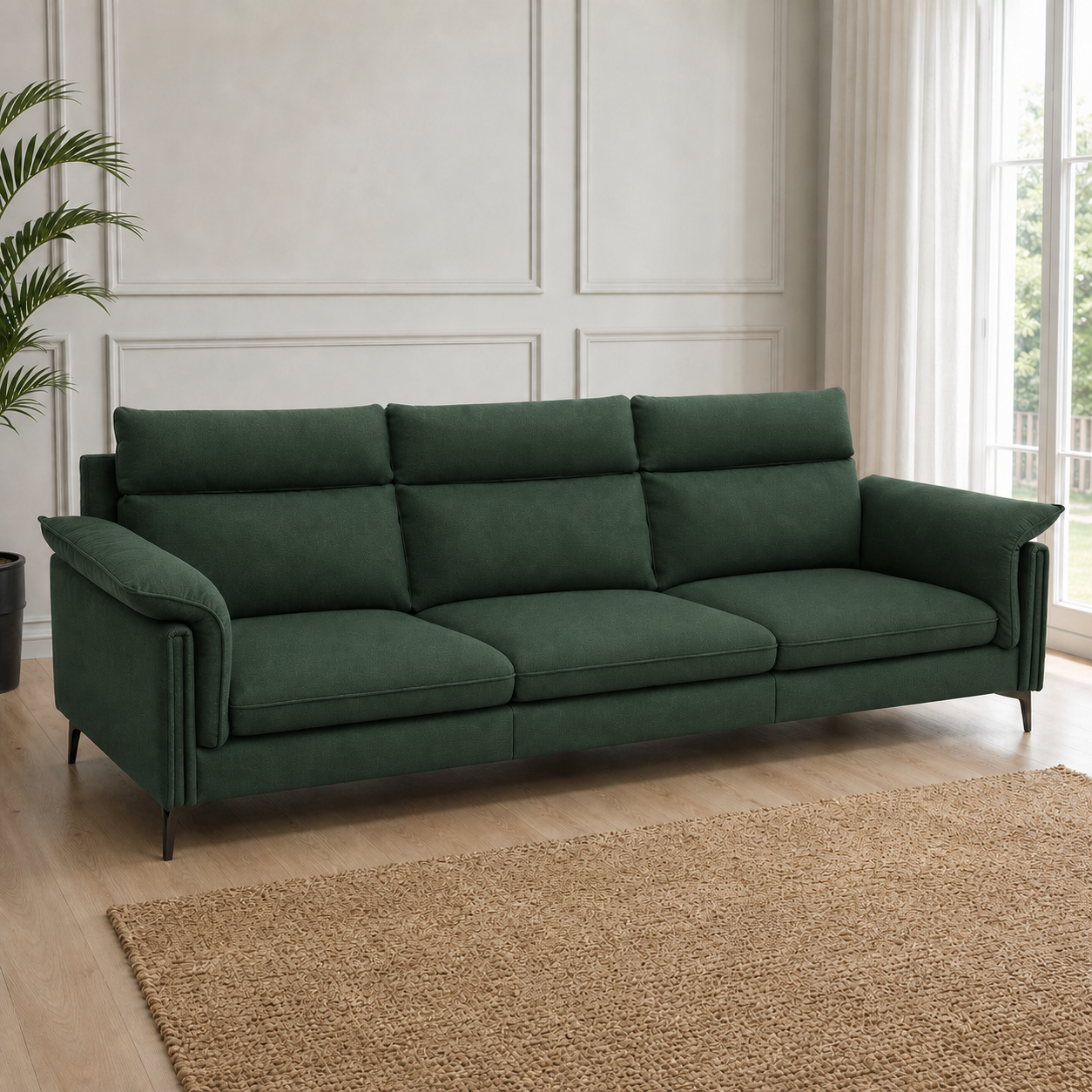 hush-3-2-1-sofa-set 3 seater green 01 room