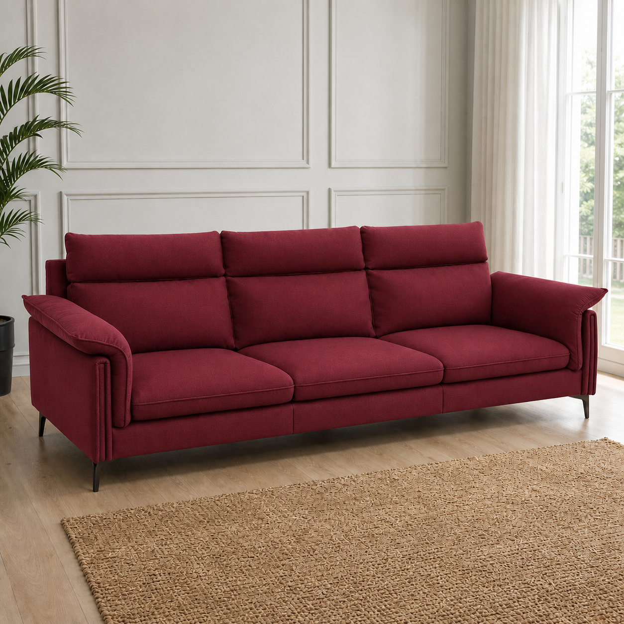 hush-3-2-1-sofa-set 3 seater red 01 room