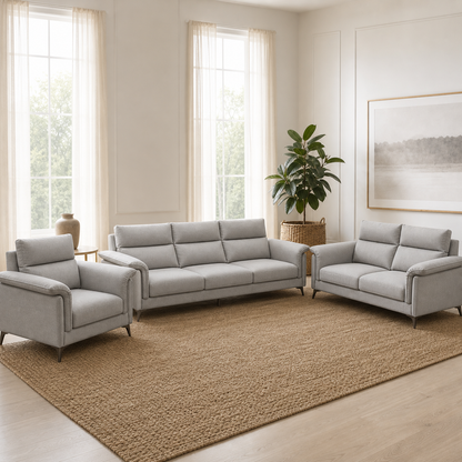Hush - 3+2+1 Sofa Set, complete 3+2+1 sofa set in an editorial living room