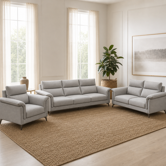 Hush - 3+2+1 Sofa Set, complete 3+2+1 sofa set in an editorial living room