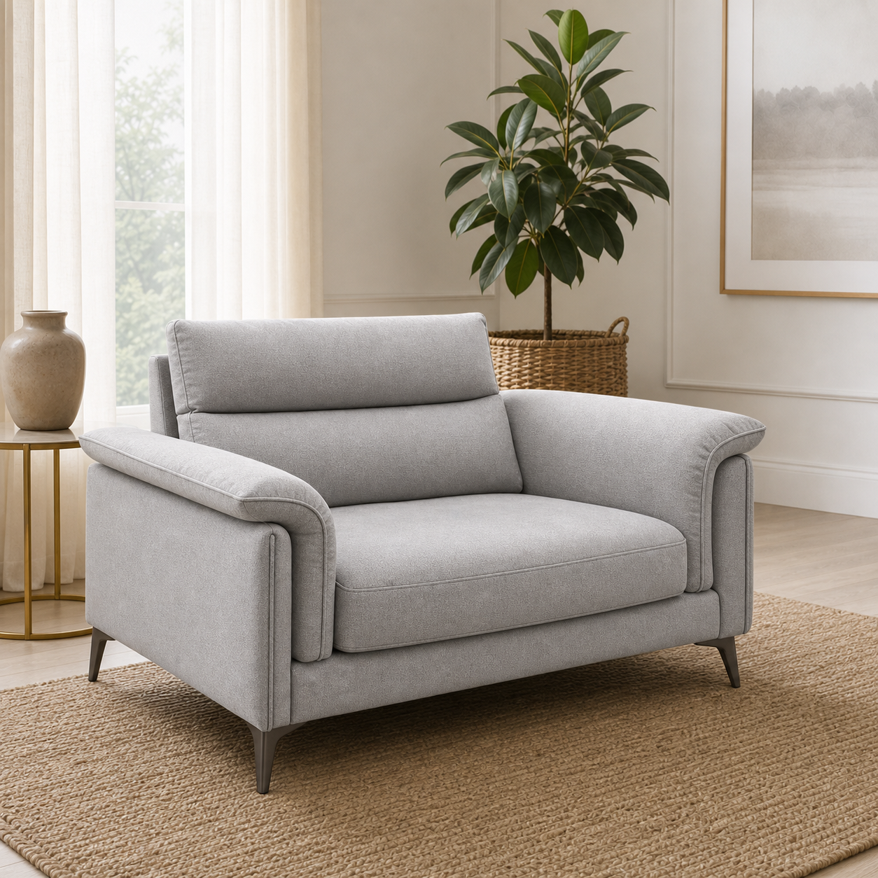 Close view of Hush - 3+2+1 Sofa Set upholstery and construction