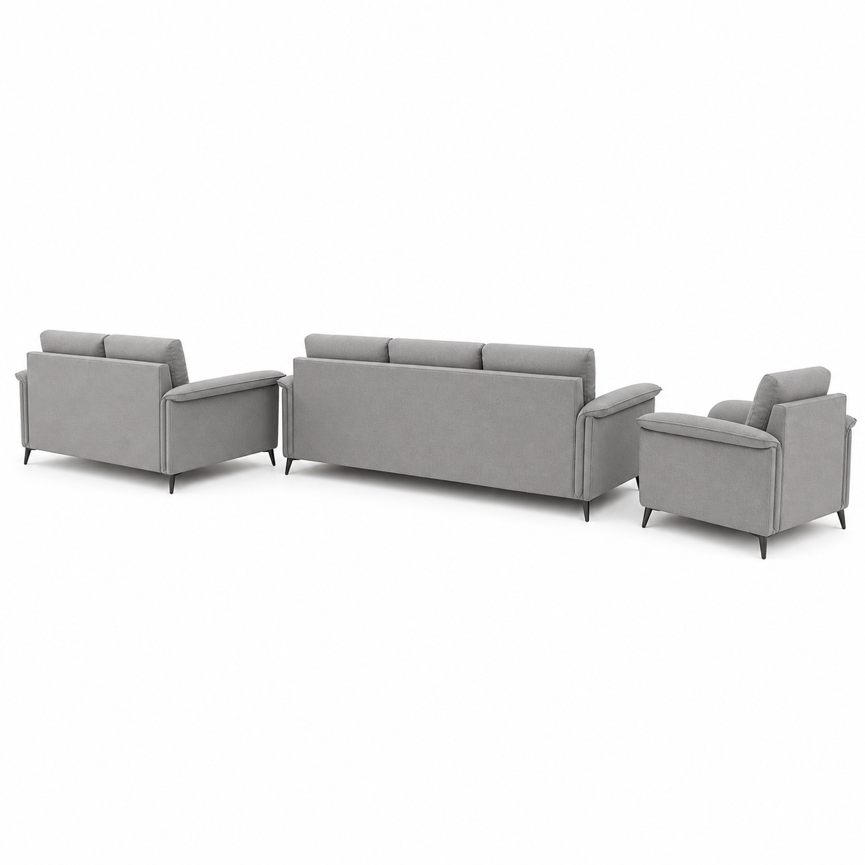 Hush - 3+2+1 Sofa Set, complete 3+2+1 sofa set side studio view