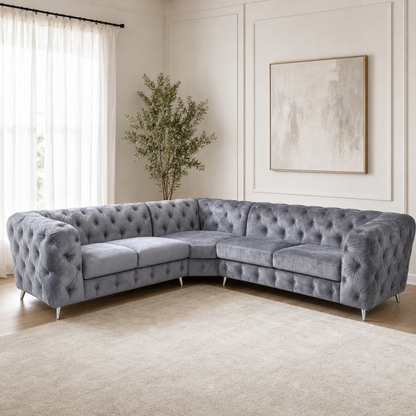 Icon - L shape sectional sofa in the exact upholstery color shown in the source reference, sectional sofa in a modern living room
