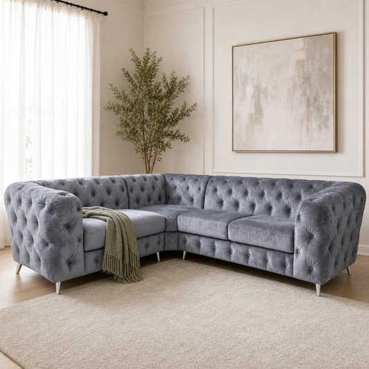 Icon - L shape sectional sofa sectional sofa styled with a sage-green throw