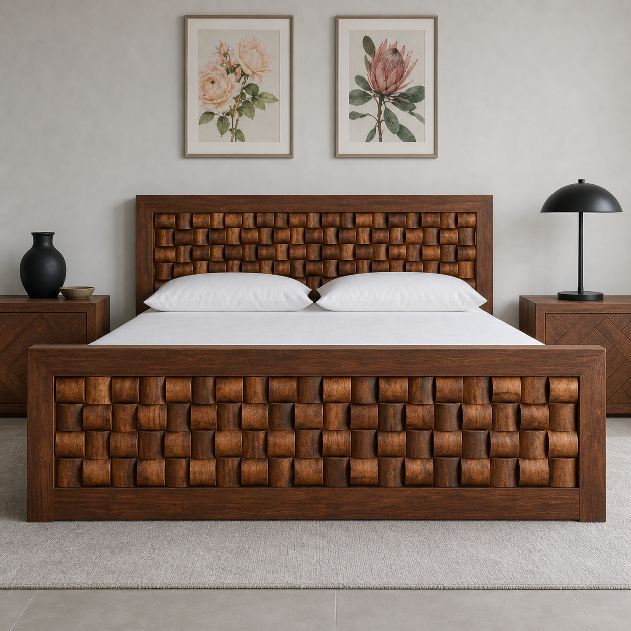 Indi - Bed, complete straight-on bed view