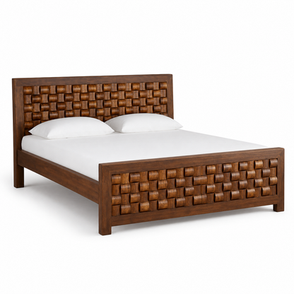 Indi - Bed, complete front three-quarter studio bed view