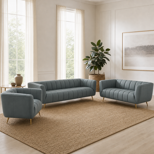 Indigo - 3+2+1 Sofa Set, complete 3+2+1 sofa set in an editorial living room