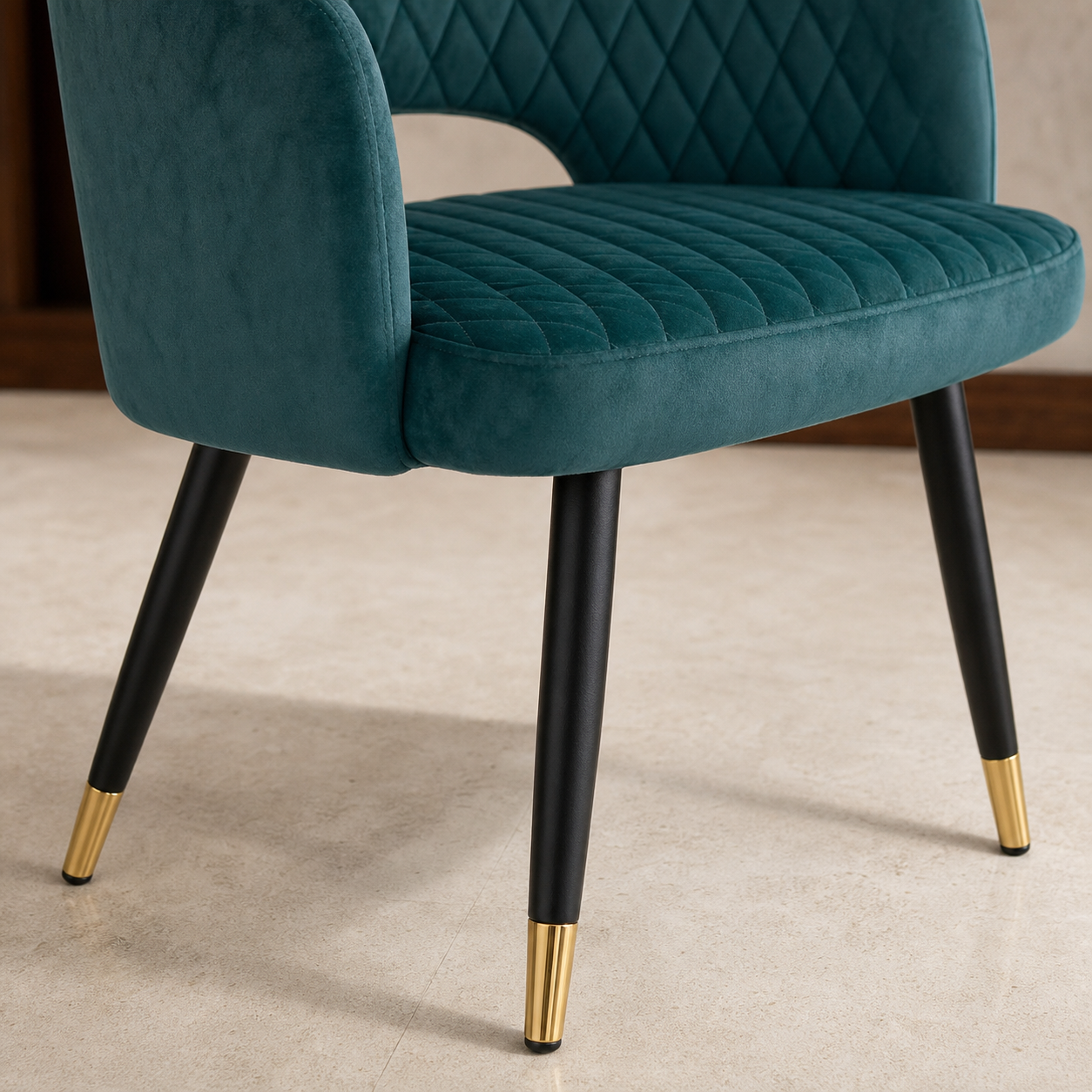 Close-up of the Indy - Chair's upholstery and construction