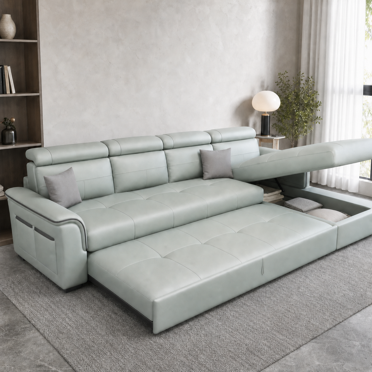 Irwin - Sofa bed, source-proven open sofa-bed hero in a contemporary living room