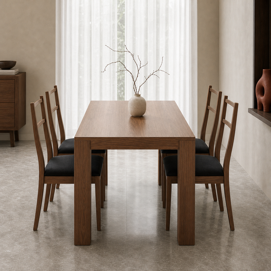 Jace - Wooden Top Dining Table, clearly different end-on dining-room view