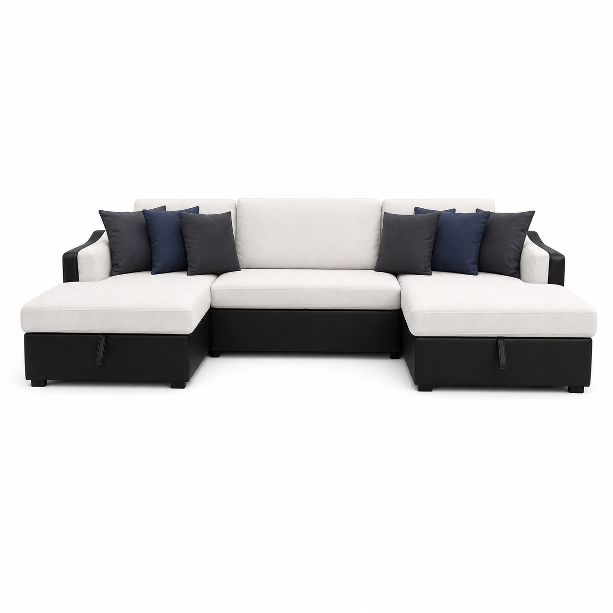 Jamin - Sofa bed, closed sofa front studio view on pure white