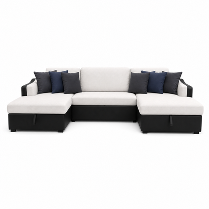Jamin - Sofa bed, closed sofa front studio view on pure white