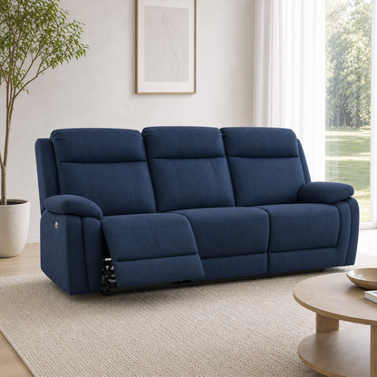 Jasper Recliner 3 seater blue 01 main