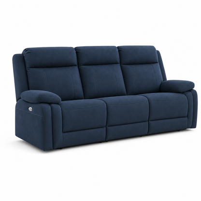 Jasper Recliner 3 seater blue 02 white