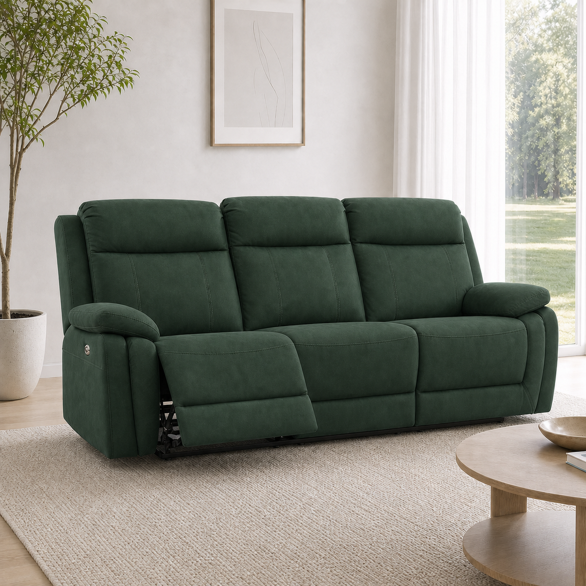 Jasper Recliner 3 seater green 01 main